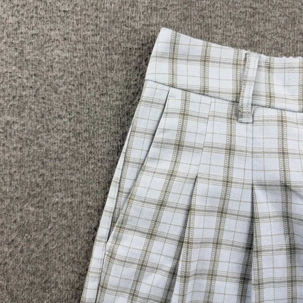 Urban Outfitters Light Blue Plaid‎ Pleated Shorts Women's S Small NWT OB1705100
